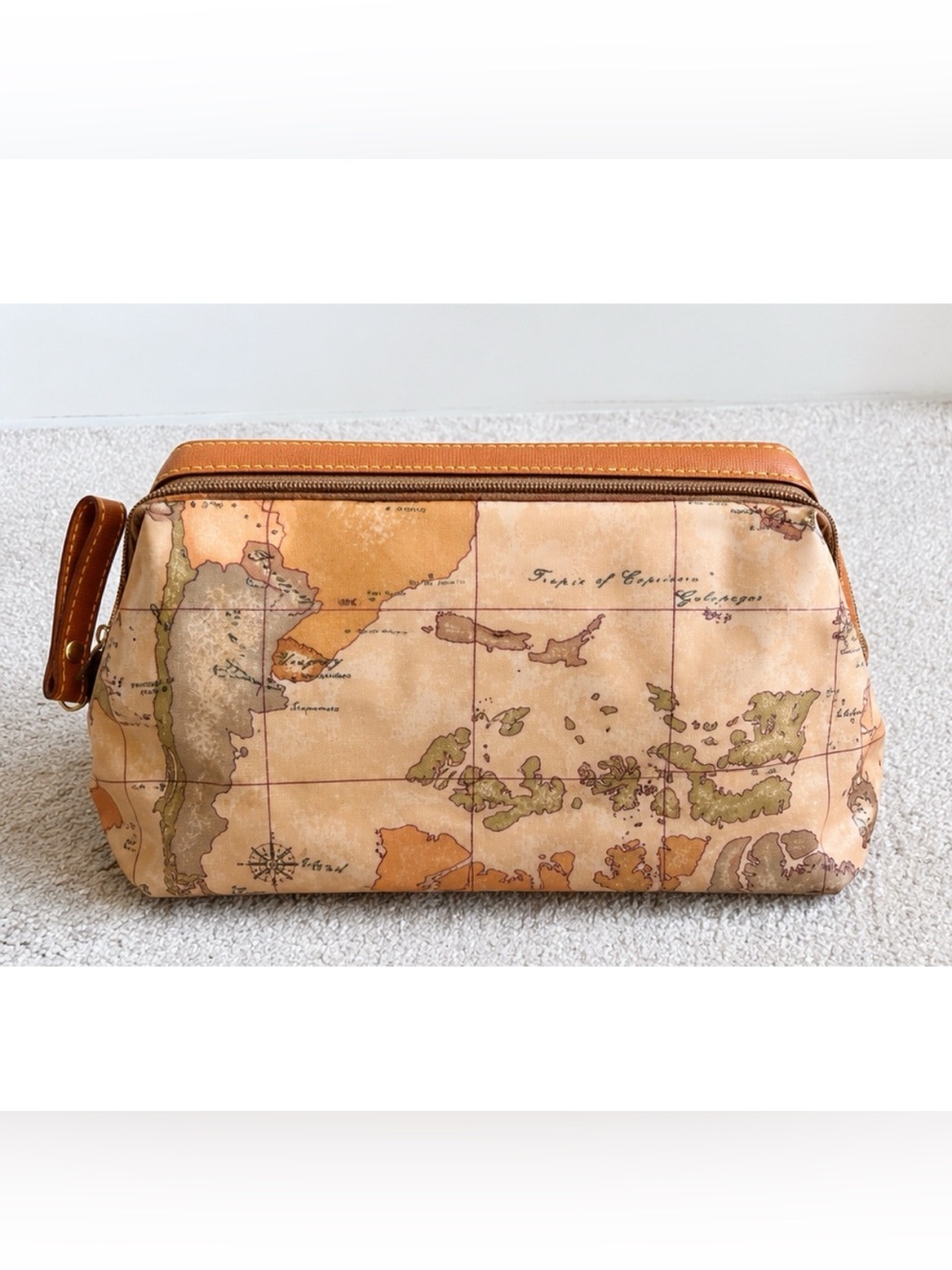 Alviero Martini 1A Classe Geo Map Toiletry / Travel Bag
